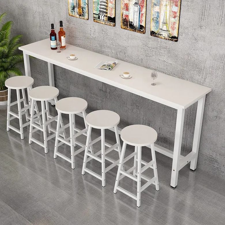 Contemporary Bar Table Rectangle Bar Dining Table with Trestle Base Clearhalo 'Bar Furniture' 'Bar Tables' 'bar_tables' 'furn' 'furn_bar_tables' 'Furniture' 'furniture_bar_tables' 'Kitchen & Dining Furniture' 1200x1200_a40d09cb-73c2-4240-b120-c259d647f071