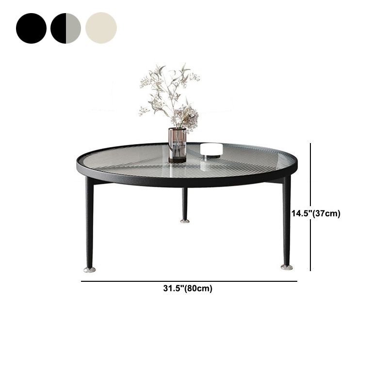 Eisen 3 Beine runder Couchtisch mit Glas Top Cocktailtisch
