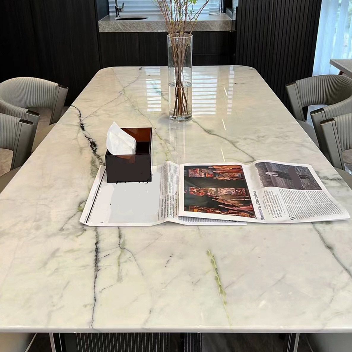 Rectangle Dinner Room Kitchen Table Contemporary Dining Table Clearhalo 'Dining Tables & Seating' 'Dining Tables' 'dining_table' 'furn' 'furn_dining_table' 'Furniture' 'Kitchen & Dining Furniture' 1200x1200_a40e58f0-ac7e-4a34-bf9b-5986ec41462c