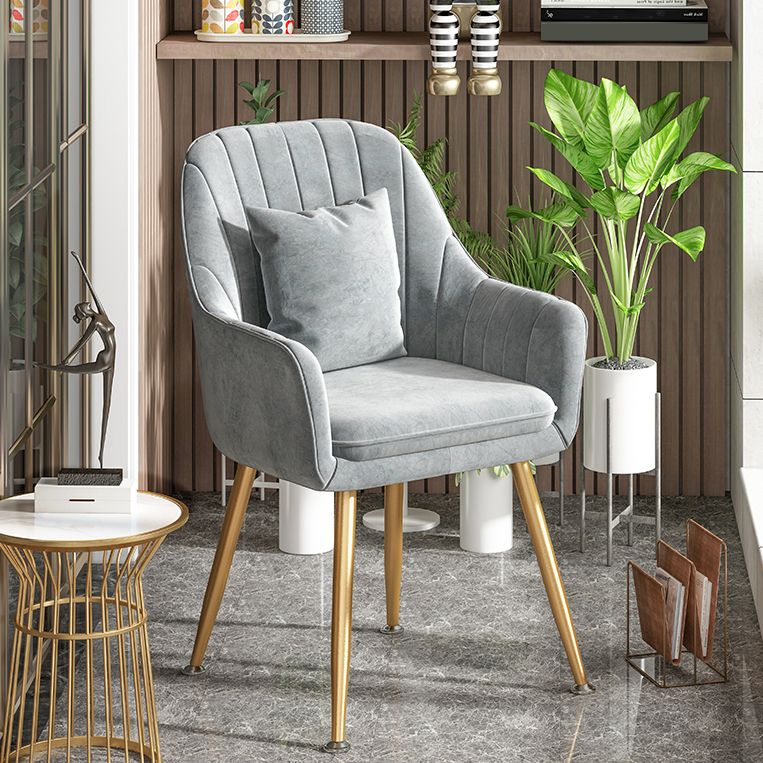 Scandinavian Style Metal Dining Chairs Coffee Shop Cushion Chair with Arm Clearhalo ' kitchen&dining_furn' 'Dining Chairs' 'Dining Tables & Seating' 'dining_chair' 'furn' 'furn_dining_chair' 'Furniture' 'furniture_dining_chair' 'Kitchen & Dining Furniture' 'kitchen' 1200x1200_a40ee051-6b38-419a-ac62-a3fba01fe0d7
