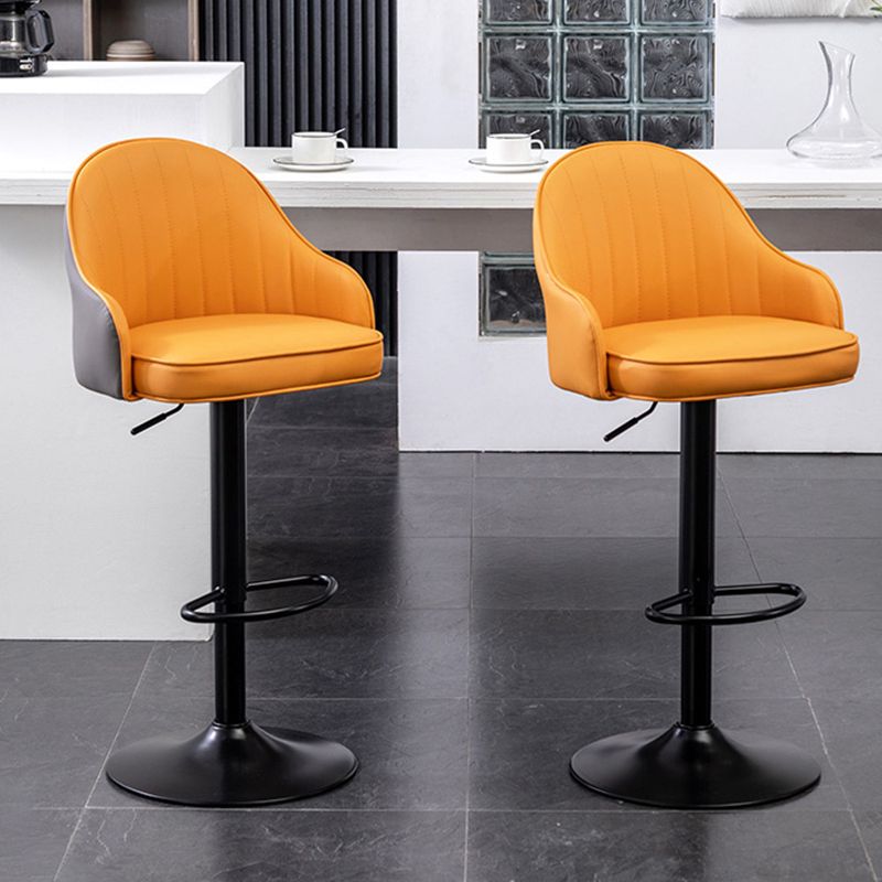 Adjustable Height Contemporary Bar Stool Footrest Leather Low Back Counter Stool Clearhalo 'Bar Furniture' 'Bar Stools' 'bar_stools' 'furn' 'furn_bar_stools' 'furniture_bar_stools' 'Kitchen & Dining Furniture' 'kitchen&dining_furn' 'kitchen' 'kitchen_furn' Furniture' 1200x1200_a4103e24-1b27-4cd0-8e1d-85b67ce0f795