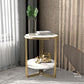 Modern Style Metal Iron Gold Base Slab/marble Top Round with Storage Rack Side Table