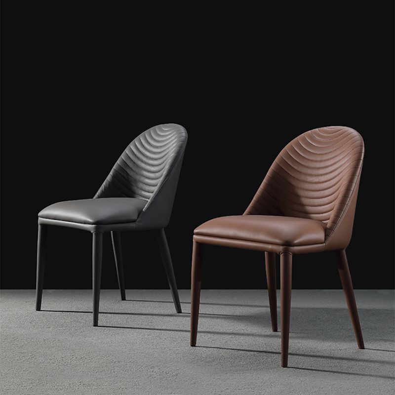 Parsons Side Chair Leather Metal Base Dining Chair for Dining Room Clearhalo 'Dining Chairs' 'Dining Tables & Seating' 'dining_chair' 'furn' 'furn_dining_chair' 'Furniture' 'Kitchen & Dining Furniture' 1200x1200_a4114791-1429-4096-83aa-8145e9d3c49e