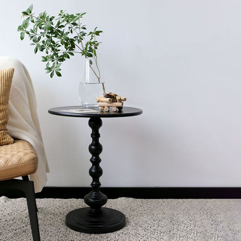 世紀半ば20.47 "丸い丸いトップサイドテーブルメタルペデスタルエンドテーブル