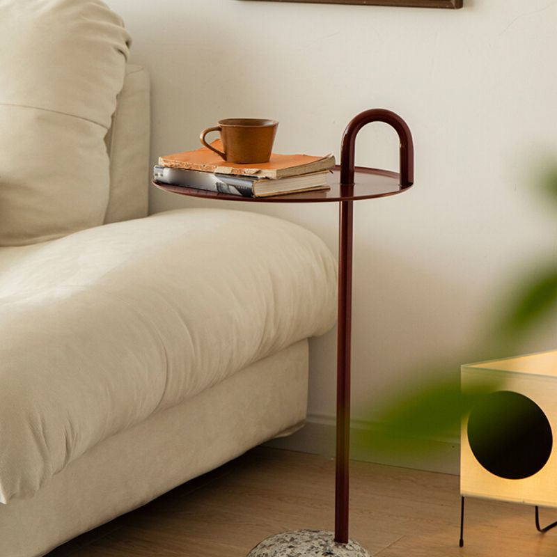 Modern Tray Top Side Table 27.8" Tall Metal Round Pedestal End Table Clearhalo 'Coffee & Accent Tables' 'End & Side Tables' 'end_side_tables' 'furn' 'furn_end_side_tables' 'Furniture' 'Living Room Furniture' 1200x1200_a41209db-a00c-4cf3-89c8-2e578b426405