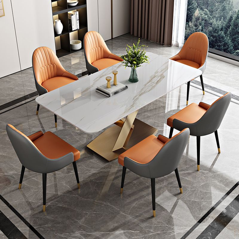 Traditional Luxury Rectangle Dining Site Table Stone Furniture with Pedestal Base Clearhalo ' dining_table' 'Dining Tables & Seating' 'Dining Tables' 'furn' 'furn_dining_table' 'Furniture' 'furniture_dining_table' 'Kitchen & Dining Furniture' 'kitchen&dining_furn' 'kitchen' 'kitchen_dining_table' 1200x1200_a41241f0-1dbe-4bbb-8c3b-48cb66ef9223