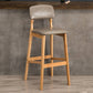 Tabouret de comptoir de siège carré de style de style industriel avec des jambes en bois
