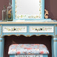 Wood Vanity Set 17.71" Wide Make-up Vanity with 2 Storage Drawers and Stool Clearhalo 'Bedroom Furniture' 'furn' 'furn_makeup_vanities' 'Furniture' 'Makeup Vanities' 'makeup_vanities' 1200x1200_a414fd2c-8bef-4d3a-8157-fdb944f16c64