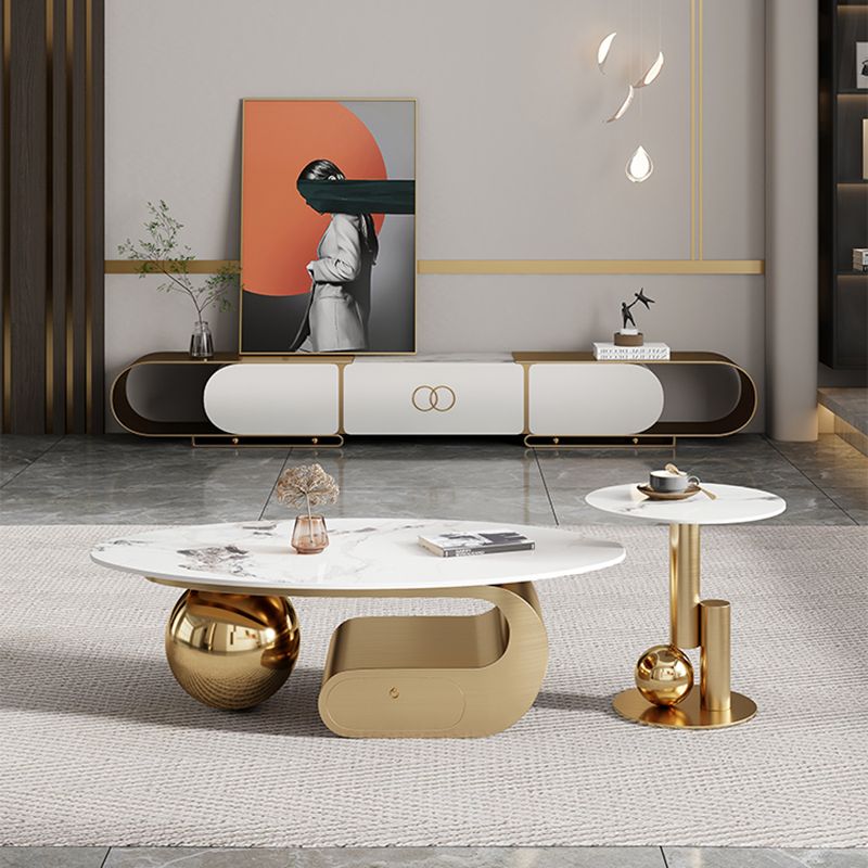 Slate Top Bunching Tables Abstract Coffee Cocktail Table with Storage Drawers Clearhalo 'Coffee & Accent Tables' 'Coffee Tables' 'coffee_tables' 'furn' 'furn_coffee_tables' 'Furniture' 'Living Room Furniture' 1200x1200_a4153c19-455e-4250-bdce-24790fccb0ff