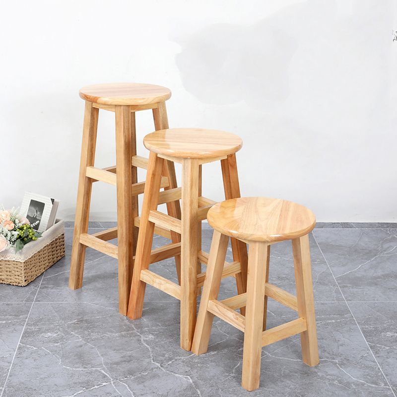 Tabouret de comptoir sans bras industriel en bois massif en bois massif arrière sans tabouret de bar avec 4 jambes