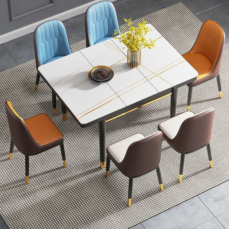 Industrial Style Extendable Stone Dining Table Square 31.5'' Table for Home Clearhalo ' dining_table' 'Dining Tables & Seating' 'Dining Tables' 'furn' 'furn_dining_table' 'Furniture' 'furniture_dining_table' 'Kitchen & Dining Furniture' 'kitchen&dining_furn' 'kitchen' 'kitchen_dining_table' 1200x1200_a417e5df-f420-442a-b8ad-9353bd077089