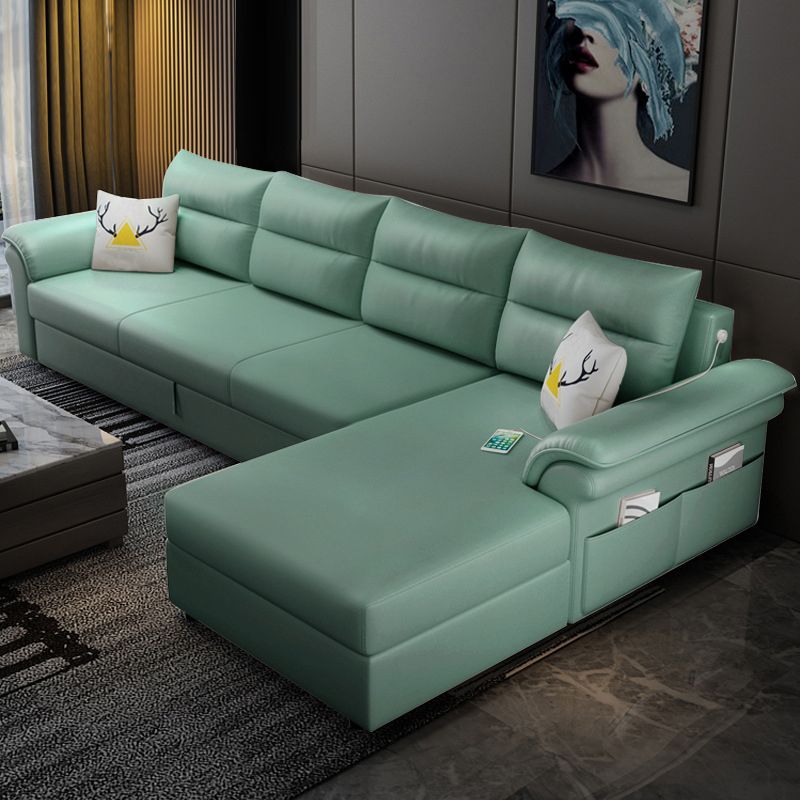 Cushion Back Storage Stain-Resistant Manual Reclining Faux Leather Sectional Sofa Set Clearhalo 'Furniture' 'furniture_sectionals' 'Living Room Furniture' 'Sectionals' 1200x1200_a4187217-eefc-4dfa-86c7-b0f29a8359bc