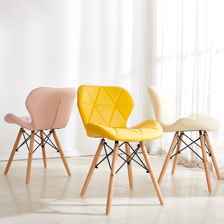 Glam Style Leather Dining Room Chair Multicolor Curved Side Chair for Home Clearhalo ' kitchen&dining_furn' 'Dining Chairs' 'Dining Tables & Seating' 'dining_chair' 'Furniture' 'furniture_dining_chair' 'Kitchen & Dining Furniture' 'kitchen' 1200x1200_a4187d94-b152-4f62-9d7f-1eb9a36e9f18