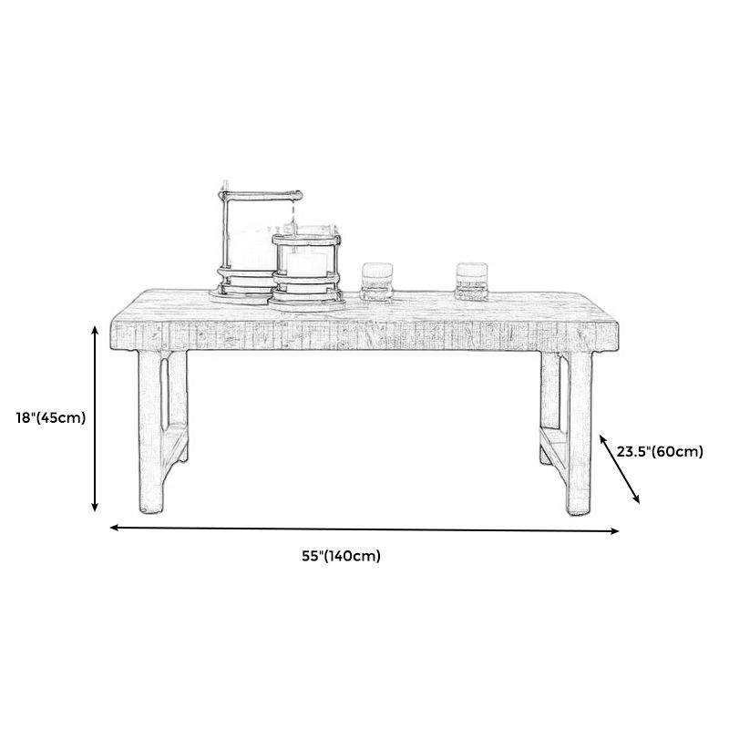 Farmhouse Wood 4 Legs Coffee Table Rectangle Table in Brown Finish Clearhalo 'Coffee & Accent Tables' 'Coffee Tables' 'coffee_tables' 'furn' 'furn_coffee_tables' 'Furniture' 'furniture_coffee_tables' 'Living Room Furniture' 1200x1200_a418bbad-e255-4f4e-8273-10f118258805