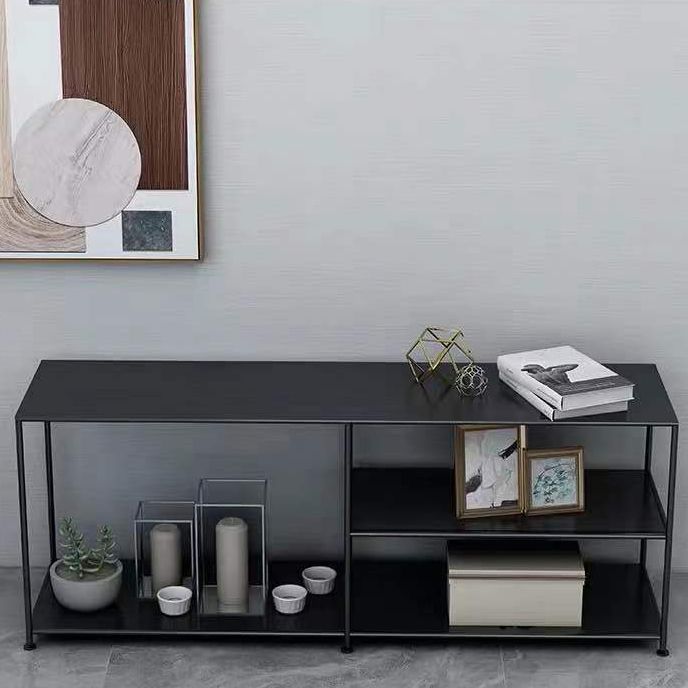 12.99"D TV Stand Industrial Style Open Storage TV Console with 3-shelf Clearhalo 'furn' 'furn_tv_stands_entertainment_centers' 'Furniture' 'Living Room Furniture' 'TV Stands & Entertainment Centers' 'TV Stands & Media Storage Furniture' 'tv_stands_entertainment_centers' 1200x1200_a418cdfc-4caf-4faa-866d-aafc21fdd829