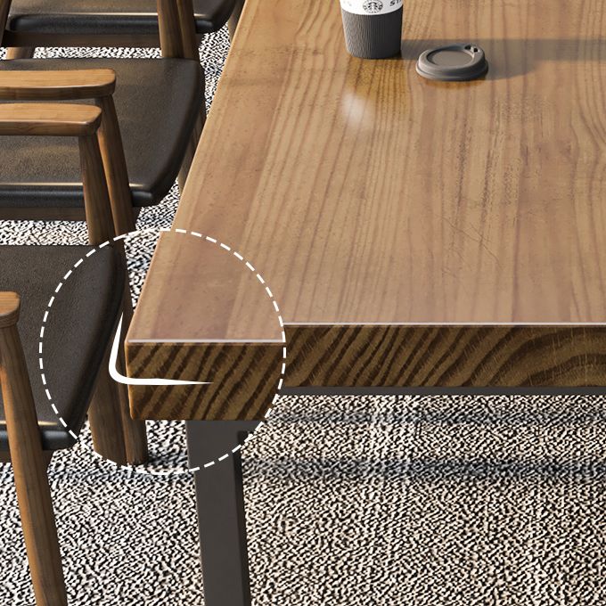 Industrial Solid Wood Office Desk Sled Base 29.53" Tall Writing Desk Clearhalo 'furn' 'furn_office_desk' 'Furniture' 'Office Desks' 'Office Furniture' 'office_desk' 1200x1200_a4197589-de9c-43fc-84cf-93f871869564