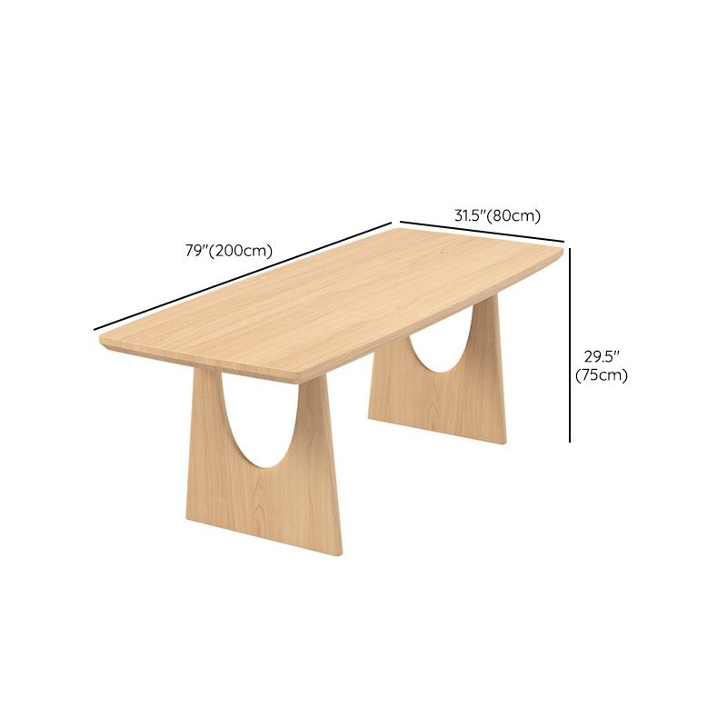 Eigentijdse massief houten top eettafel licht houten afwerking dinette tafel