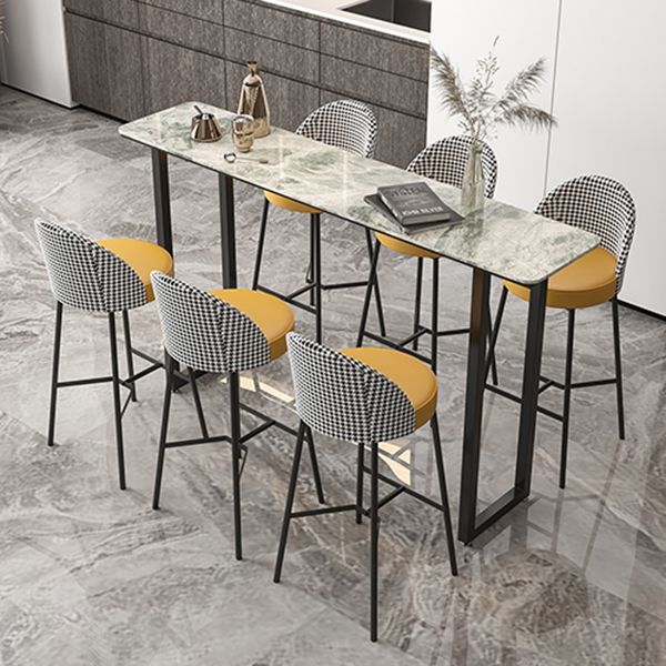 Industrial Bar Table Stone Top Carbon Steel Pedestal Bar Table Clearhalo 'Bar Furniture' 'Bar Tables' 'bar_tables' 'furn' 'furn_bar_tables' 'Furniture' 'Kitchen & Dining Furniture' 1200x1200_a41c09ca-6e4c-468c-97c7-725f8e240819