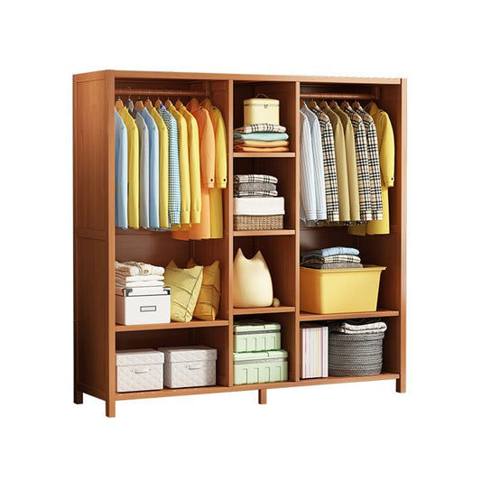 Armadio in legno massiccio moderno per mobile marrone casa con ripiani