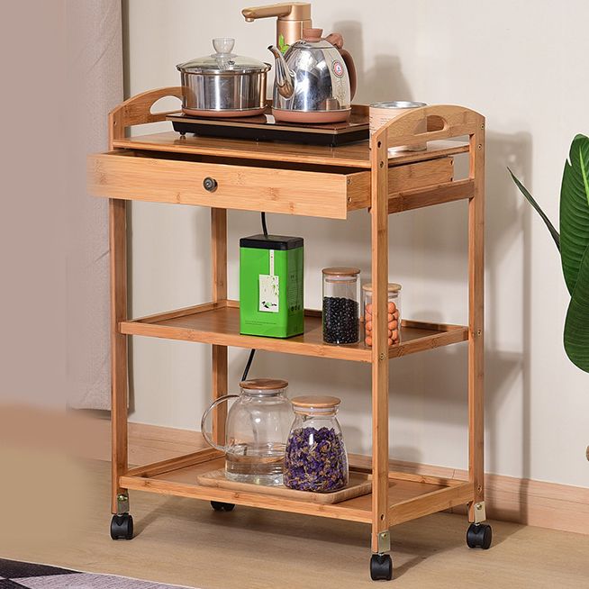 Open Storage Kitchen Trolley Home Dining Manufactured Wood Kitchen Trolley