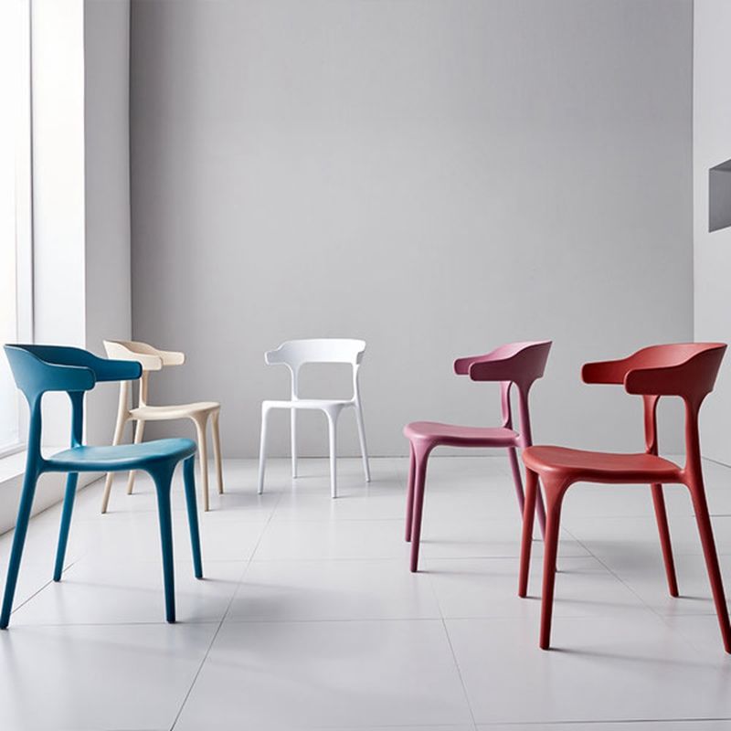 Contemporary Restaurant Open Back Arm Chair Matte Finish Plastic Dining Chair Clearhalo ' kitchen&dining_furn' 'Dining Chairs' 'Dining Tables & Seating' 'dining_chair' 'furn' 'furn_dining_chair' 'Furniture' 'furniture_dining_chair' 'Kitchen & Dining Furniture' 'kitchen' 1200x1200_a423afa1-c7df-4a36-9852-3bff5a268289