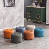 Modern Pouf Ottoman Faux Leather Upholstered Tufted Solid Color Cylinder Shape Ottoman Clearhalo 'furn' 'furn_ottomans_poufs' 'Furniture' 'Living Room Furniture' 'Ottomans & Poufs' 'ottomans_poufs' 1200x1200_a427c832-3759-4193-92a6-9b140dbc7390