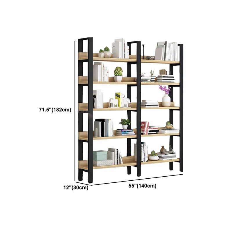Industrial Steel Etagere Bookshelf 11.8"W Open Back Book Shelf