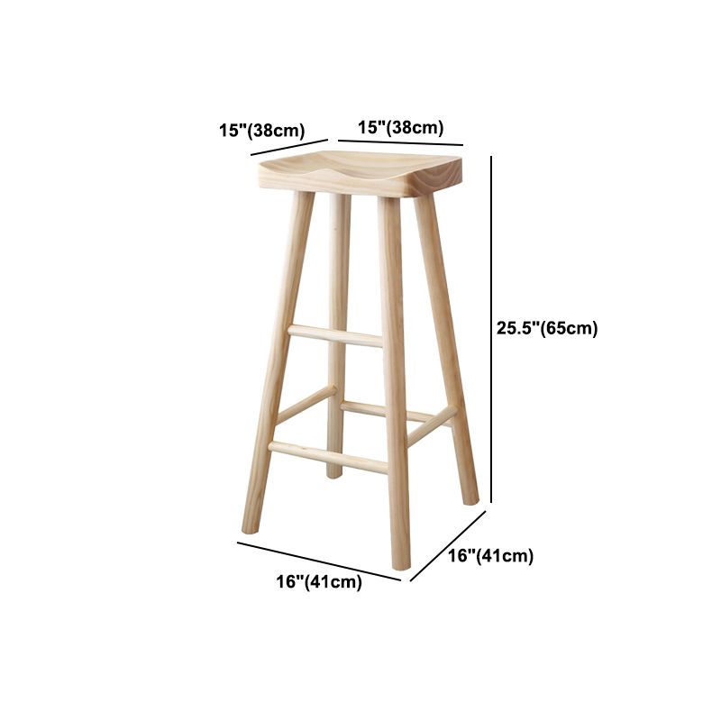 Coffee Shop Contemporary Barstool Indoor Wood 4 Legs Bar Stool with Pedal Clearhalo 'Bar Furniture' 'Bar Stools' 'bar_stools' 'furn' 'furn_bar_stools' 'Furniture' 'Kitchen & Dining Furniture' 1200x1200_a42a3e5f-d2b6-46fe-9ecd-212386bba70e