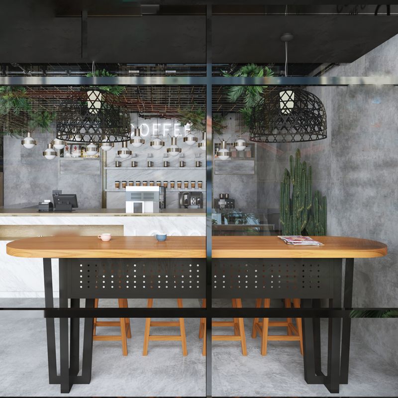 Tavolo da bar in stile industriale rettangolare btrollo in legno massello scrivania per interno