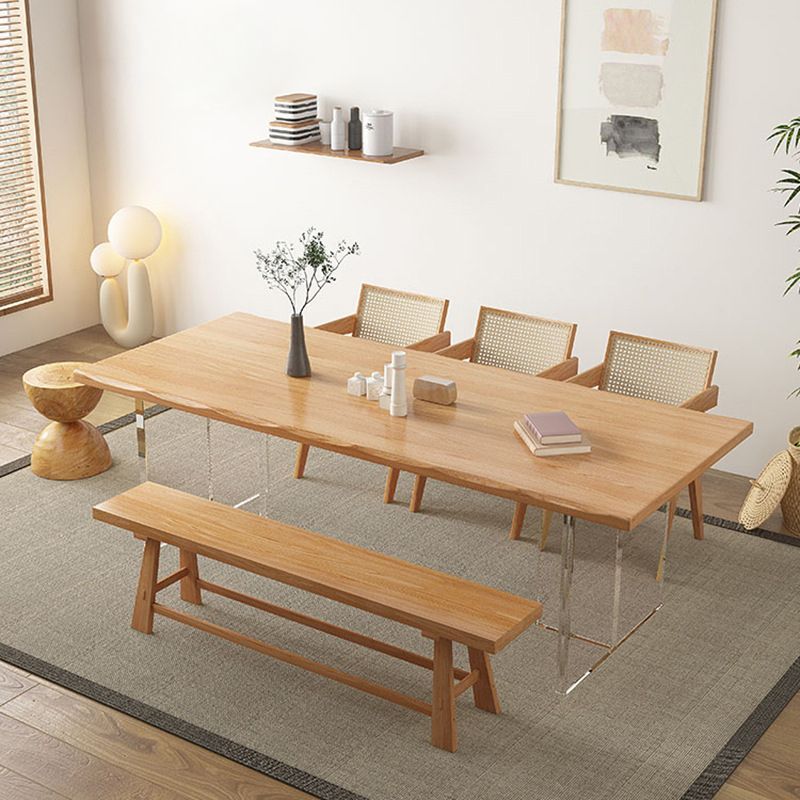 Rectangle Double Pedestal Dining Table Modern Wood Table for Living Room Clearhalo 'Dining Tables & Seating' 'Dining Tables' 'dining_table' 'furn' 'furn_dining_table' 'Furniture' 'Kitchen & Dining Furniture' 1200x1200_a42b2e4b-8d0a-42f7-b4c6-a51d34f7701a