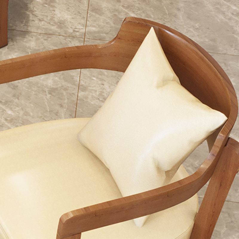 Genuine Leather Accent Armchair Basic Four Legs Pillow Back Chair Clearhalo 'Accent Chairs' 'accent_chairs' 'Chairs & Seating' 'furn' 'furn_accent_chairs' 'Furniture' 'Living Room Furniture' 1200x1200_a42b8d07-4680-470e-a2fd-12791b131b5f