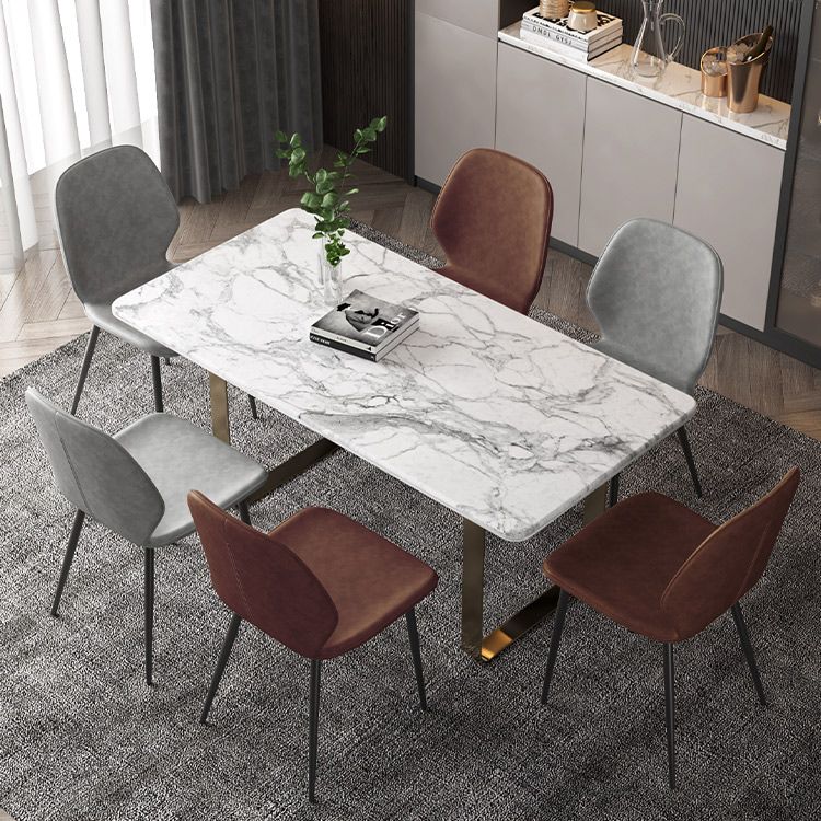 Faux Leather Contemporary Dining Room Chair Matte Finish Solid Back Dining Chairs Clearhalo ' kitchen&dining_furn' 'Dining Chairs' 'Dining Tables & Seating' 'dining_chair' 'furn' 'furn_dining_chair' 'Furniture' 'furniture_dining_chair' 'Kitchen & Dining Furniture' 'kitchen' 1200x1200_a42d46a5-1c36-47c9-85e2-512c0c058eca