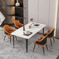 Black Iron 4 Legs Dining Site Table Industrial Stone Top Rectangle Dining Table Clearhalo 'Dining Tables & Seating' 'Dining Tables' 'dining_table' 'furn' 'furn_dining_table' 'Furniture' 'furniture_dining_table' 'Kitchen & Dining Furniture' 1200x1200_a42ed1c5-83c9-4df9-ab23-74346129df81