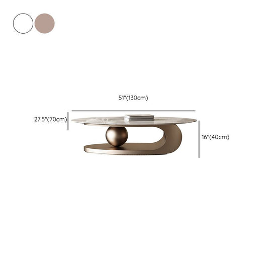 Stone Oval Contemporary Coffee Table Single Pedestal Coffee Table Clearhalo 'Coffee & Accent Tables' 'Coffee Tables' 'coffee_tables' 'furn' 'furn_coffee_tables' 'Furniture' 'Living Room Furniture' 1200x1200_a42f329d-27e6-4140-bfdd-d81ac2bf80f1