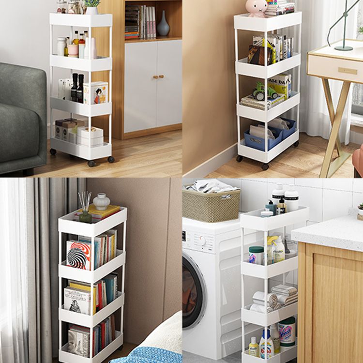 Zeitgenössischer Bücherregal Plastik Open Back Bücherregal für Büro mit Zaubererrädern