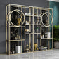 Glam Antique Finish Bookcase Metal Etagere Bookshelf with Shelves Clearhalo 'Bookcases' 'furn' 'furn_bookcases' 'Furniture' 'Office Furniture' 1200x1200_a431456a-3760-4177-8d03-1ad5435bf805