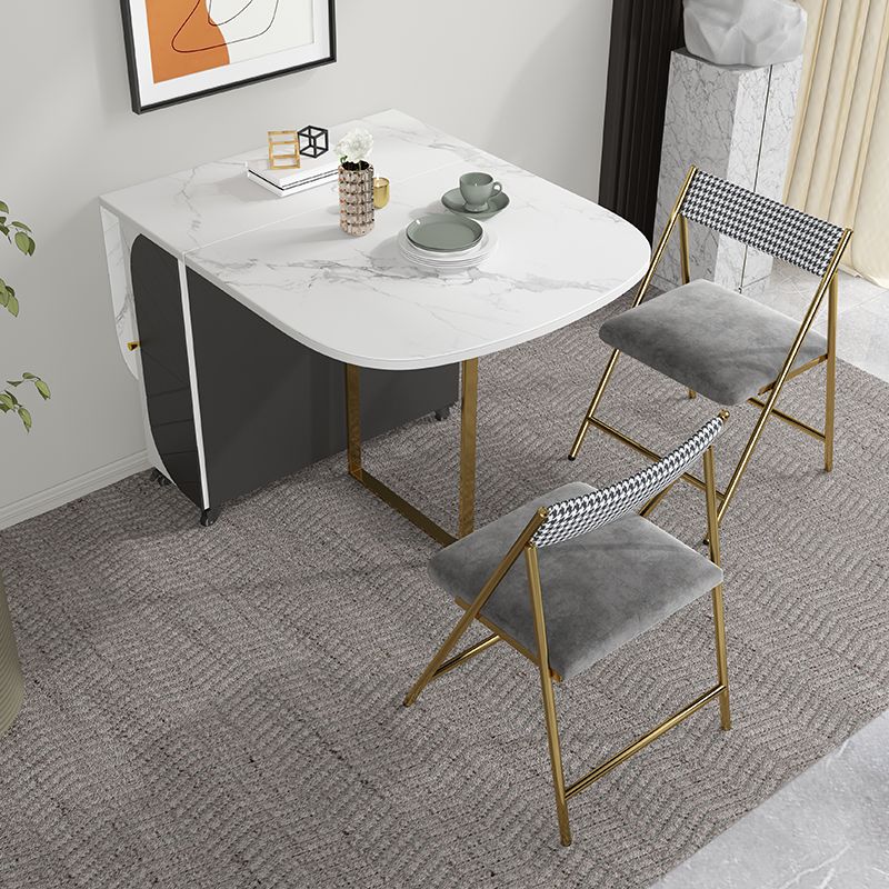 Contemporary Oval Dining Room Table Sintered Stone Drop-Leaf Table,59"L x 29.5"H Clearhalo ' dining_table' 'Dining Tables & Seating' 'Dining Tables' 'furn' 'furn_dining_table' 'Furniture' 'furniture_dining_table' 'Kitchen & Dining Furniture' 'kitchen&dining_furn' 'kitchen' 'kitchen_dining_table' 1200x1200_a4318eb0-228e-4781-95e6-4d7c87f23186