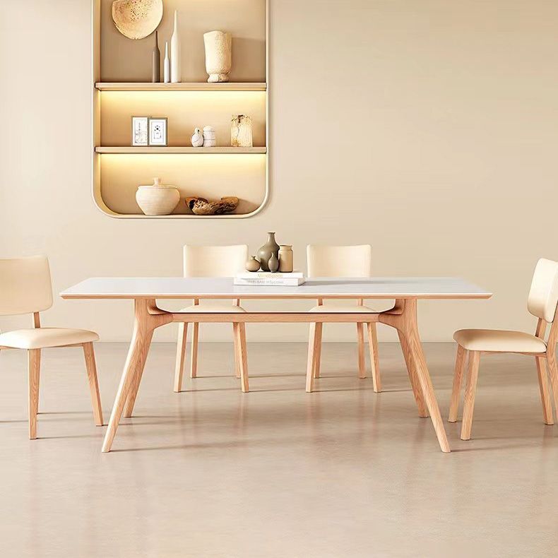 Simplicity Dinette Table Rectangle Stone Dining Room Table in White