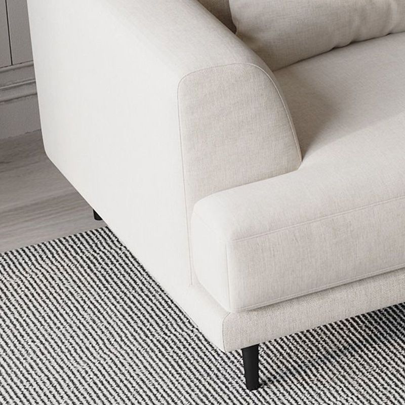 Zeitgenössischer Stoff Sitzplatz quadratischer Armsofa mit Kissen in Weiß