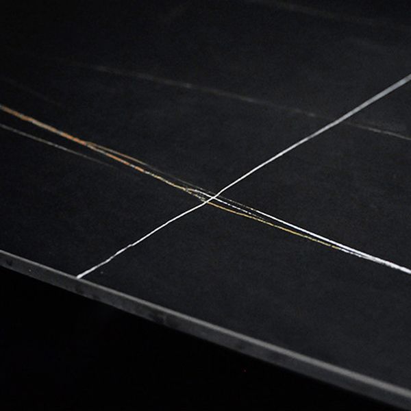 Gepolijste afwerking Dinette set met zwarte stoelen 1/4/5/7 stuks glamour eettafel set