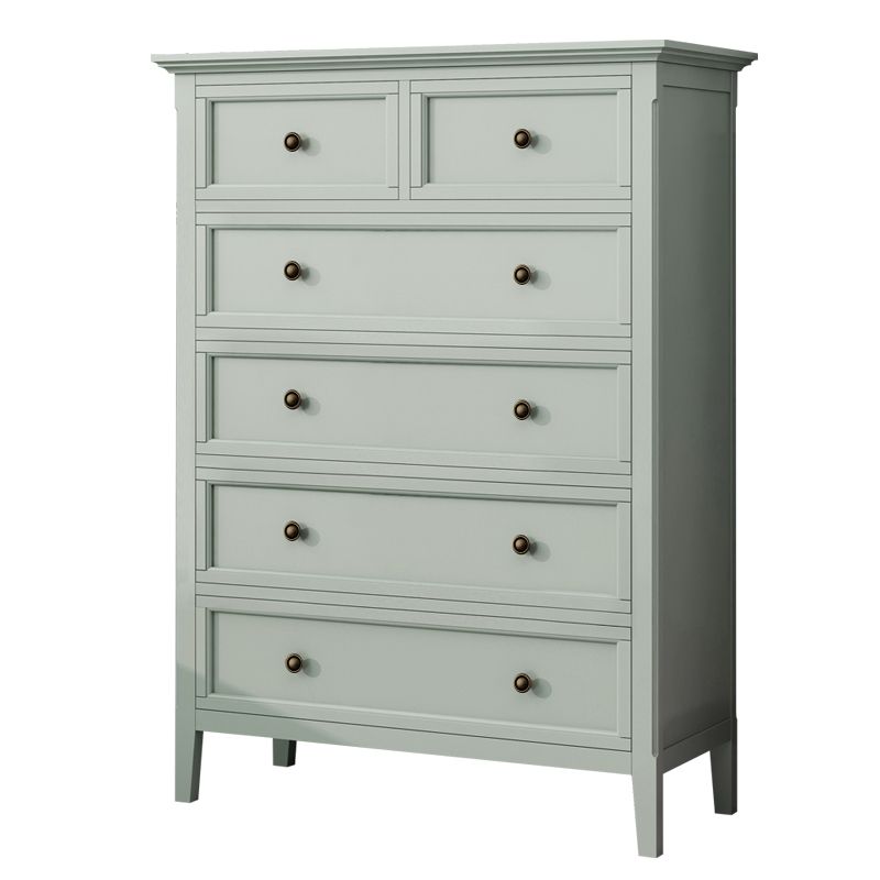 Cofre de almacenamiento de madera escandinava verde con cajones de cierre suave para el hogar