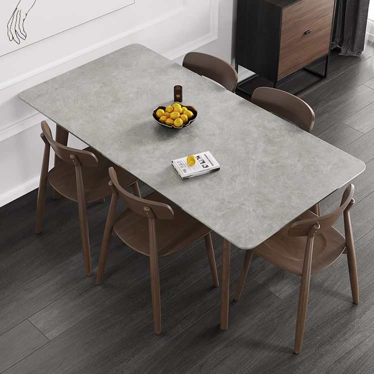 Contemporary Sintered Stone Top Standard Dining Set Rectangle Gray Dining Set for Kitchen Clearhalo 'Dining Room Sets' 'Dining Tables & Seating' 'dining_room_set' 'furn' 'furn_dining_room_set' 'Furniture' 'furniture_dining_room_set' 'Kitchen & Dining Furniture' 'kitchen&dining_furn' 'kitchen' 1200x1200_a4380d71-56ae-49a0-a6c0-a873e3fa3107