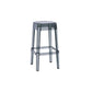 30" Height Backrest Armless Counter Stool Industrial Plastic Bistro Bar Chair with 4 Legs