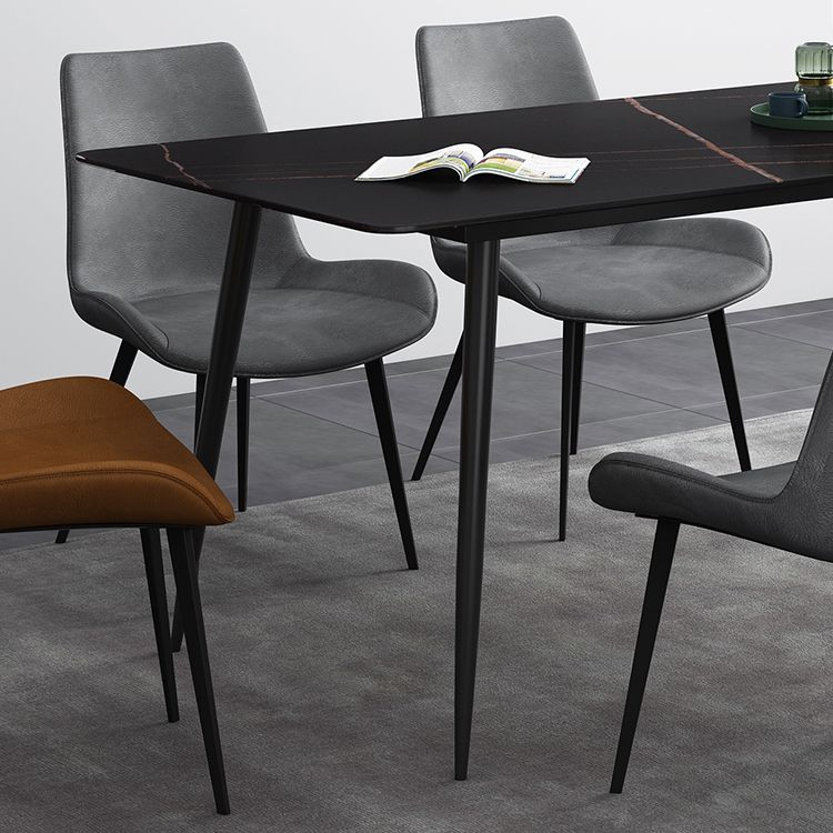 Sintered Stone Industrial Dining Table 4 Legs Base Rectangle Table for Home Clearhalo ' dining_table' 'Dining Tables & Seating' 'Dining Tables' 'furn' 'furn_dining_table' 'Furniture' 'furniture_dining_table' 'Kitchen & Dining Furniture' 'kitchen&dining_furn' 'kitchen' 'kitchen_dining_table' 1200x1200_a43a7fcb-9219-48a9-839e-b60f2ae82e4e