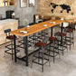 Modern 1/9 Pieces Bar Table Set Rectangle Pine Wood Counter Table for Milk Tea Shop