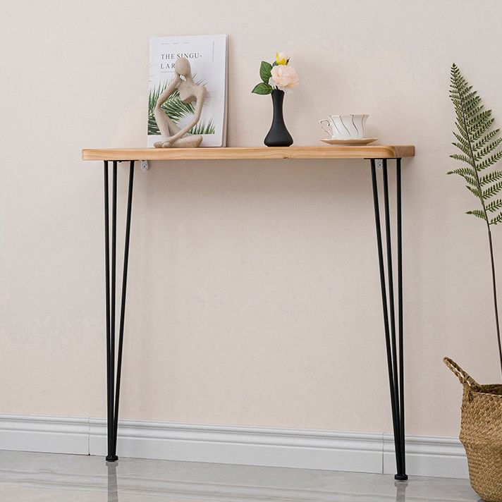 Tabella della console in legno massiccio rettangolare 31.49 "tavolo di accento alto con telaio di ferro