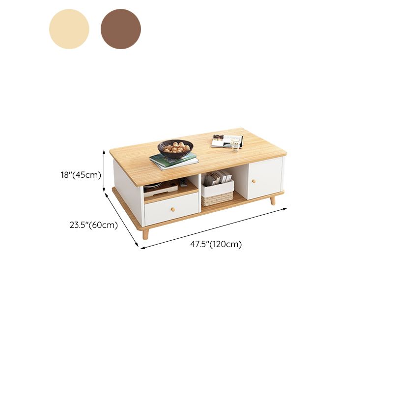 Artificial Wood Coffee or End Table Rectangular Coffee Table with Storage Clearhalo 'Coffee & Accent Tables' 'Coffee Tables' 'coffee_tables' 'furn' 'furn_coffee_tables' 'Furniture' 'Living Room Furniture' 1200x1200_a43b6c7e-582c-4771-8c6d-63a092984de3