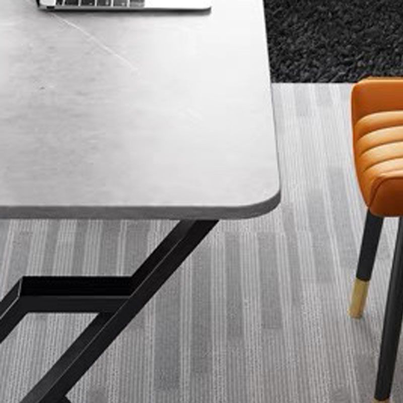 30" H Modern Rectangular Writing Desk Simple Desk with Black Metal Legs Clearhalo 'furn' 'furn_office_desk' 'Furniture' 'Office Desks' 'Office Furniture' 'office_desk' 1200x1200_a43c605e-a4ec-439b-867e-b88c271cf88d