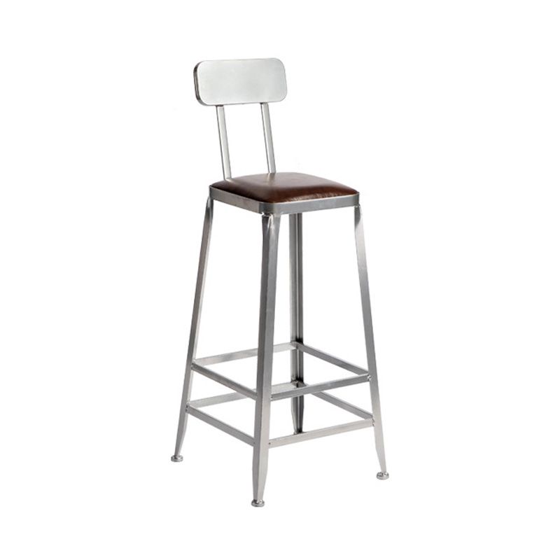 Industrial Coffee Shop Footrest Stools Silver Iron Bar Stool Clearhalo 'Bar Furniture' 'Bar Stools' 'bar_stools' 'furn' 'furn_bar_stools' 'Furniture' 'furniture_bar_stools' 'Kitchen & Dining Furniture' 1200x1200_a43e41f1-8d5c-4213-b51c-3817b25b62a4