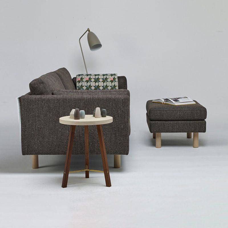 Sofá de sofá de brazo cuadrado de lino contemporáneo para sala de estar, apartamento